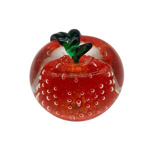 Lenox Retired "Orchard Glory" Handblown Crystal Apple Paperweight With Box & COA